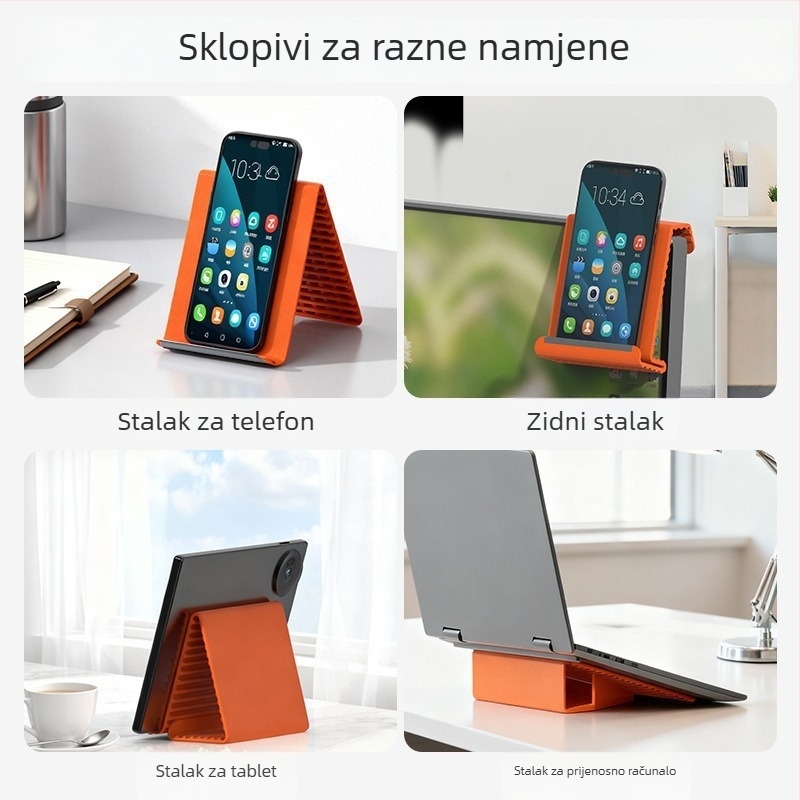 Fleksibilan sklopivi silikonski držač za telefon, univerzalni držač za tablete i laptope, transformabilan za putovanja i kućnu upotrebu
