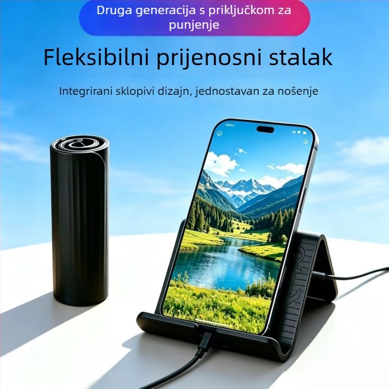 Fleksibilan sklopivi silikonski držač za telefon, univerzalni držač za tablete i laptope, transformabilan za putovanja i kućnu upotrebu