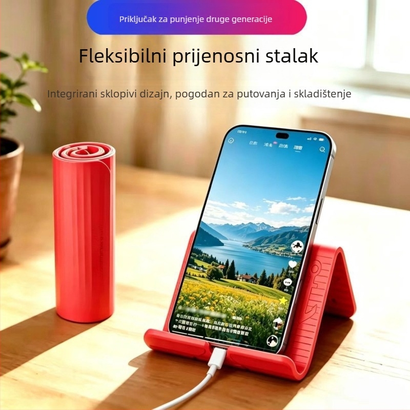 Fleksibilan sklopivi silikonski držač za telefon, univerzalni držač za tablete i laptope, transformabilan za putovanja i kućnu upotrebu
