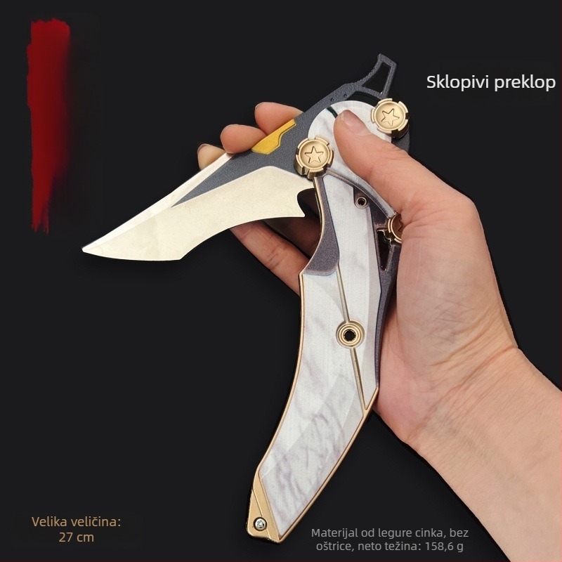 Delta periferija blisko borbeno oružje debeli izdanje, sklopivi nož model, nož kandža, igrački ukras 27 cm