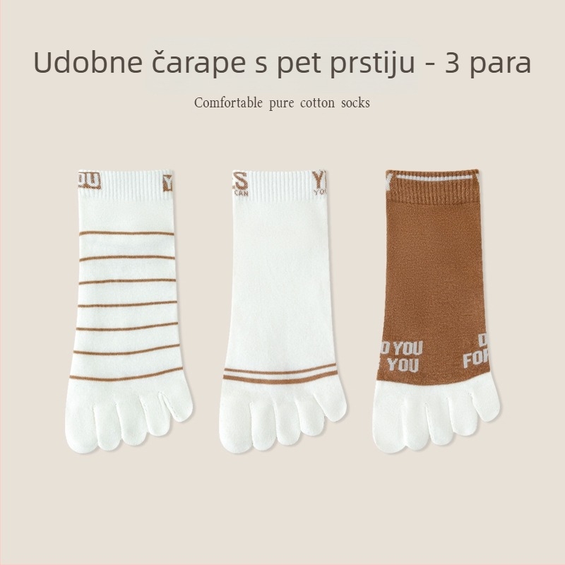 Muške čarape s pet prstiju, pamuk, upijaju znoj, s odvojenim prstima, ljetne, tanke, srednje dužine