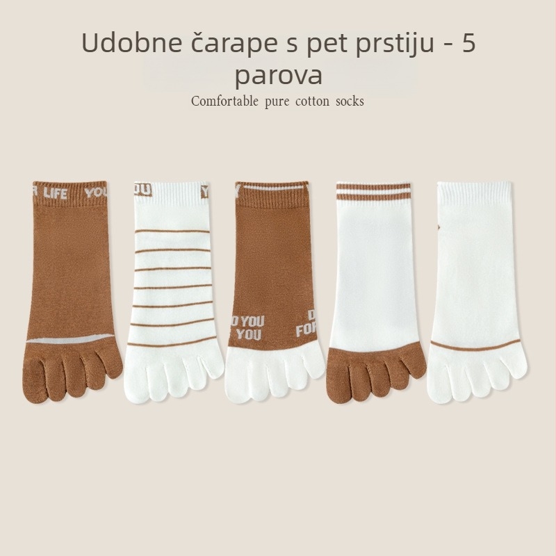 Muške čarape s pet prstiju, pamuk, upijaju znoj, s odvojenim prstima, ljetne, tanke, srednje dužine