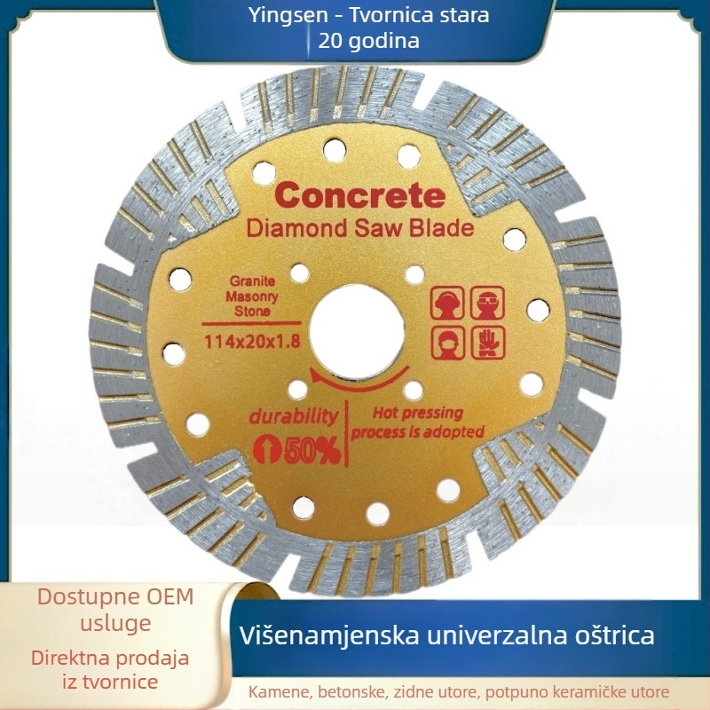 Disk za rezanje pločica 105/114, potpuno keramika, disk za žlijebanje kamena, disk za rezanje betona