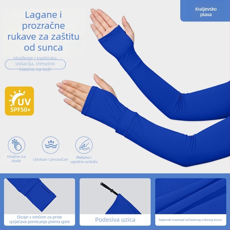 Kolesarski rukavi za zaštitu od sunca UPF50, Ice Silk, podesiva šnira