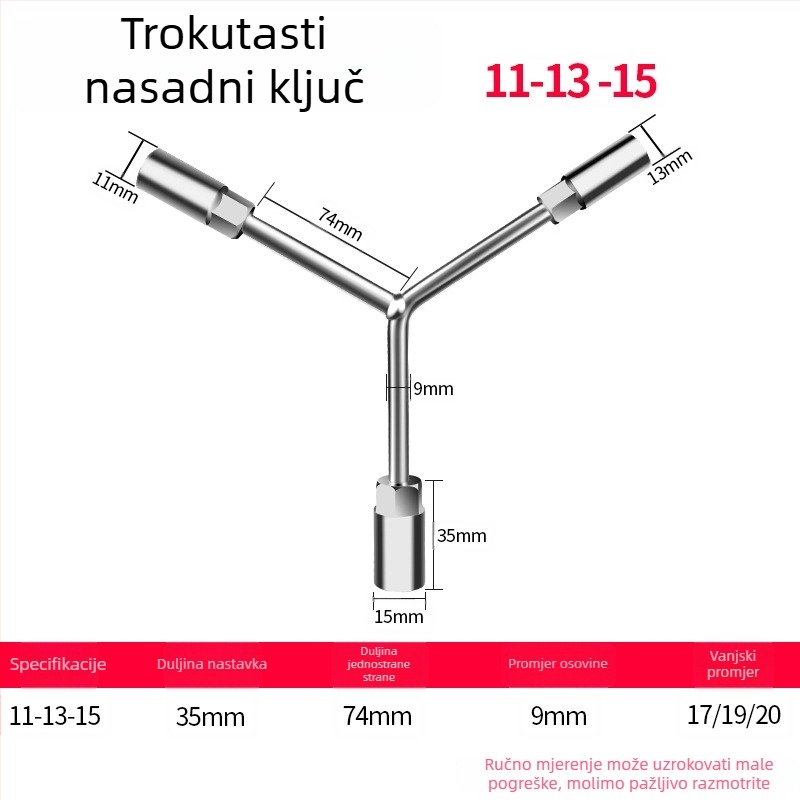 Y-oblik dugi univerzalni utični ključ – višenamjenski ručni alat za motocikle