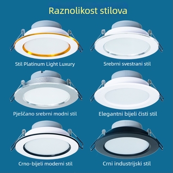 Carpell LED trobojno podesiva ugrađena svjetiljka za dnevni boravak, 5W/7W/7.5W, aluminijsko kućište, 4000K, CRI 90+, skrivena instalacija