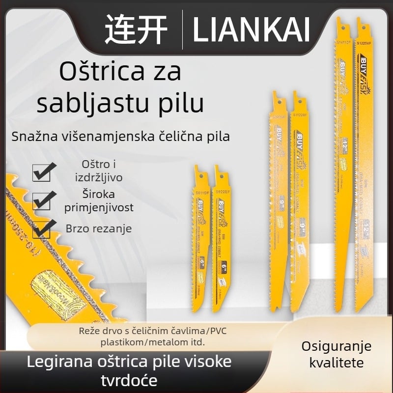 Lama za reciproknu pilu za metal i aluminij – produžena duljina, zakrivljeni zubi, grubi i fini zubi, prijenosna ručna pila
