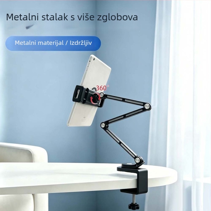 Držač za mobitel od aluminijske legure s magnetom, nosač za tablet, višenamjenski cantilever-stalak, sklopiv i pogodan za skladištenje, rotacija 360°