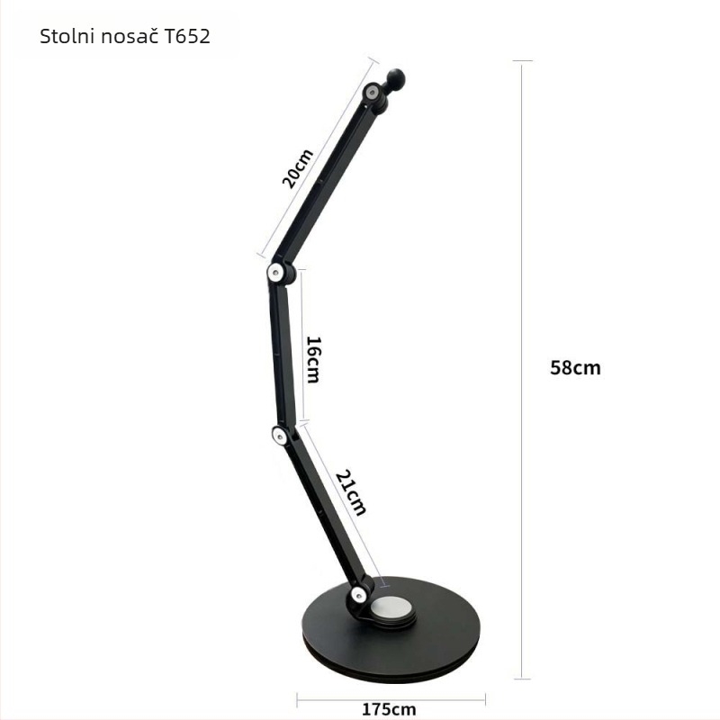 Držač za mobitel od aluminijske legure s magnetom, nosač za tablet, višenamjenski cantilever-stalak, sklopiv i pogodan za skladištenje, rotacija 360°