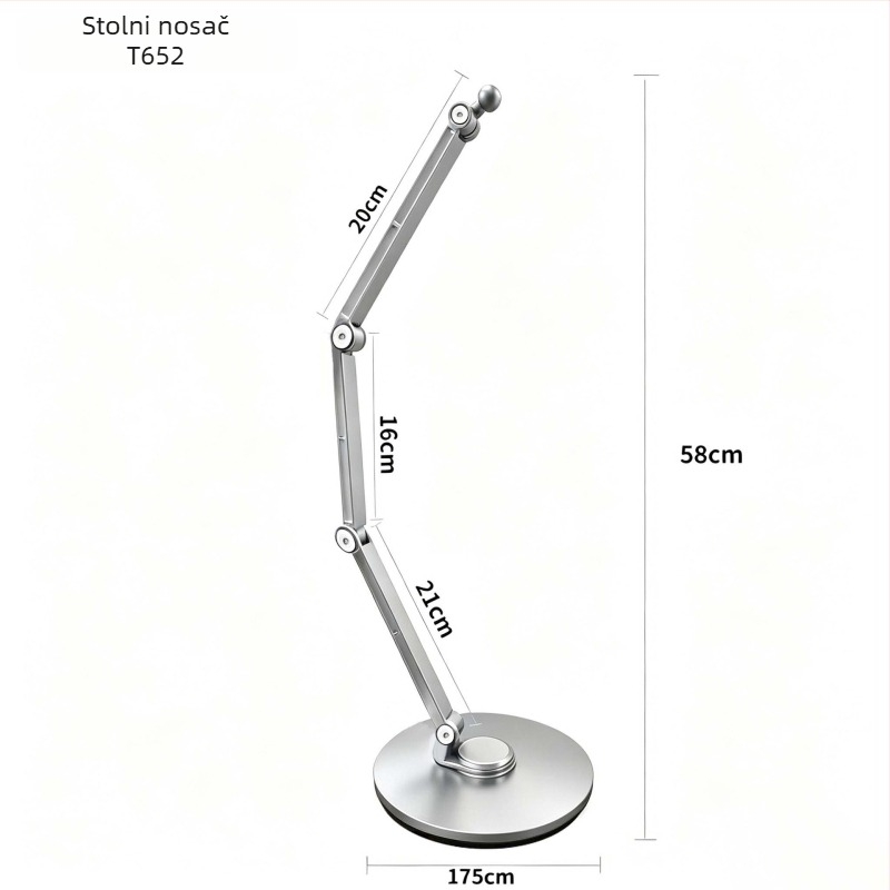 Držač za mobitel od aluminijske legure s magnetom, nosač za tablet, višenamjenski cantilever-stalak, sklopiv i pogodan za skladištenje, rotacija 360°