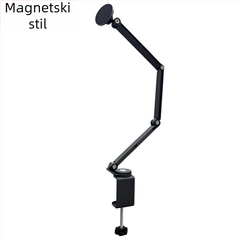 Držač za mobitel od aluminijske legure s magnetom, nosač za tablet, višenamjenski cantilever-stalak, sklopiv i pogodan za skladištenje, rotacija 360°