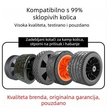 Kotači za kampiranje s ležajevima, sklopivi gumeni kotači, šire i deblje