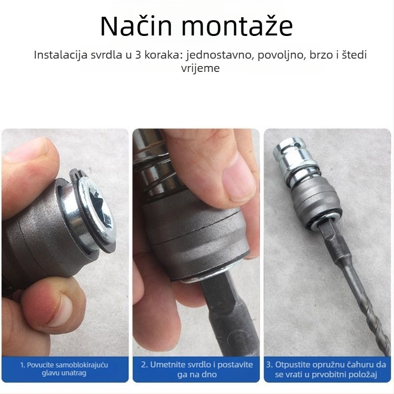 Adapter za čekić i električni odvijač, s 1/2-inčnim kvadratnim priključkom