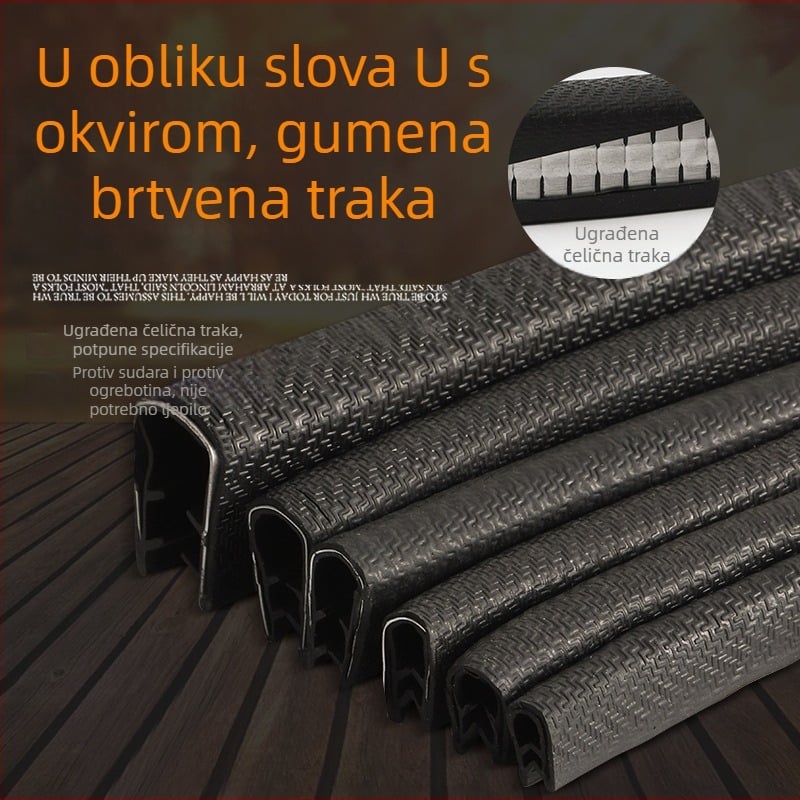 U-oblik traka od nitrilne gume za zaštitu rubova metalnih okvira od lima