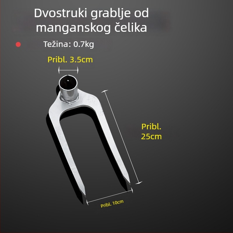 Trozubasti debeli čelični grabljivi alat za poljoprivredu – preokretanje i olakšavanje tla; mangan čelik kopač i vilica