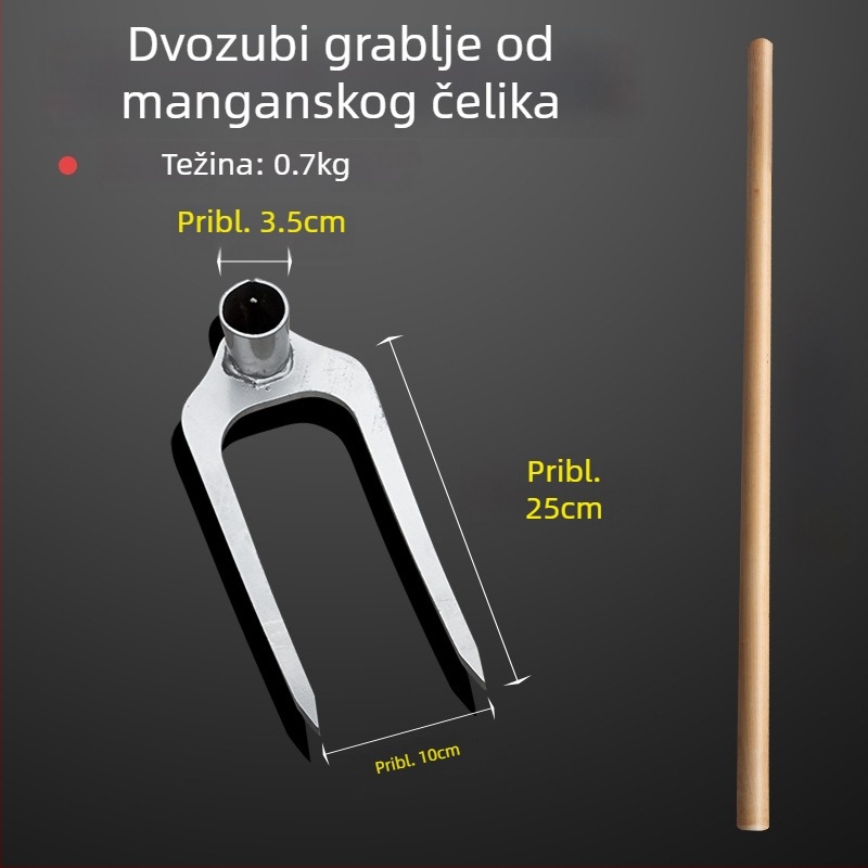 Trozubasti debeli čelični grabljivi alat za poljoprivredu – preokretanje i olakšavanje tla; mangan čelik kopač i vilica