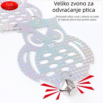 Viseća dekorativna sprava za odbijanje ptica sa laserskim reflektorom i velikom mačjom glavom za vrt i balkon