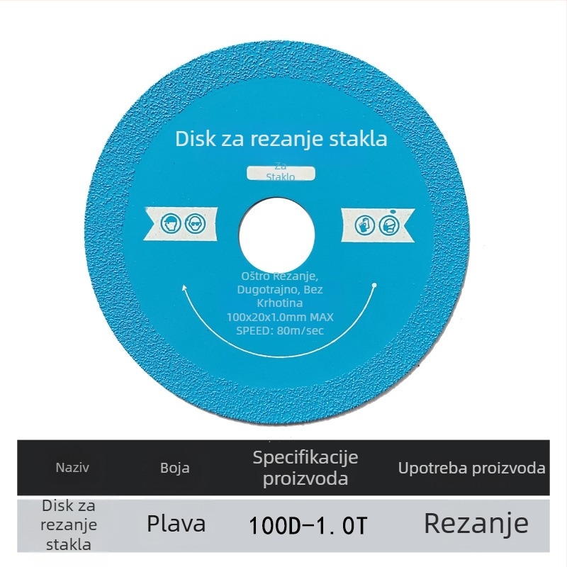 Dijamantni disk za rezanje i završnu obradu kamenih ploča te ultratankog stakla