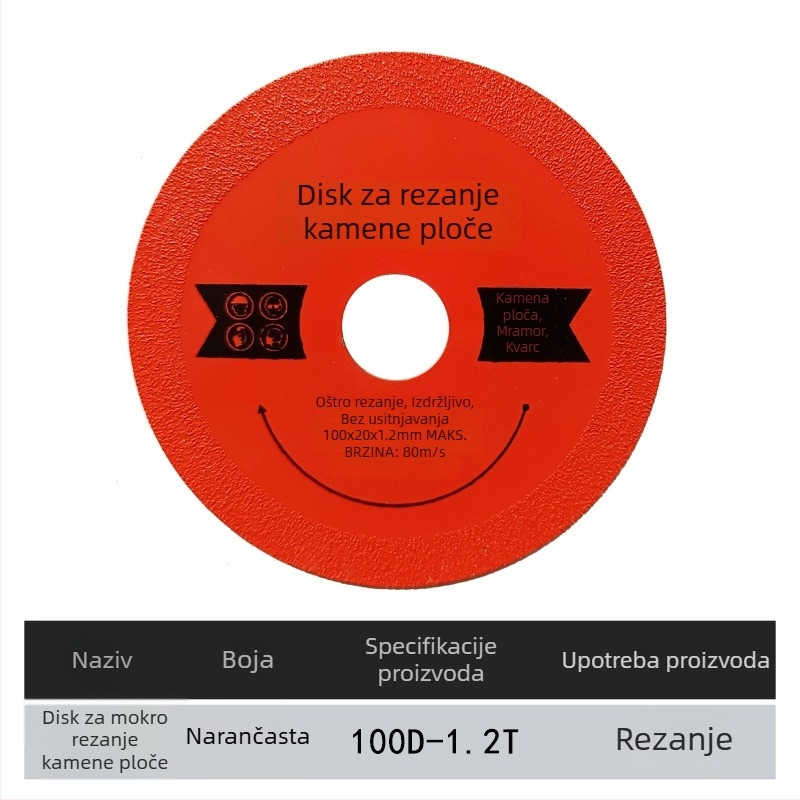 Dijamantni disk za rezanje i završnu obradu kamenih ploča te ultratankog stakla