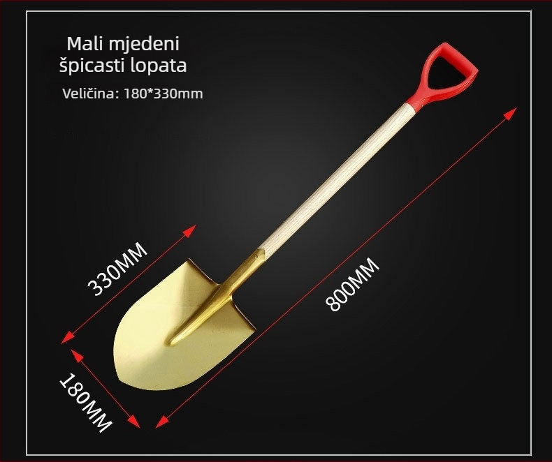 Eksplozijski otporna, bez iskri industrijska lopata od aluminijske legure — kvadratna i šiljata, velike i male veličine