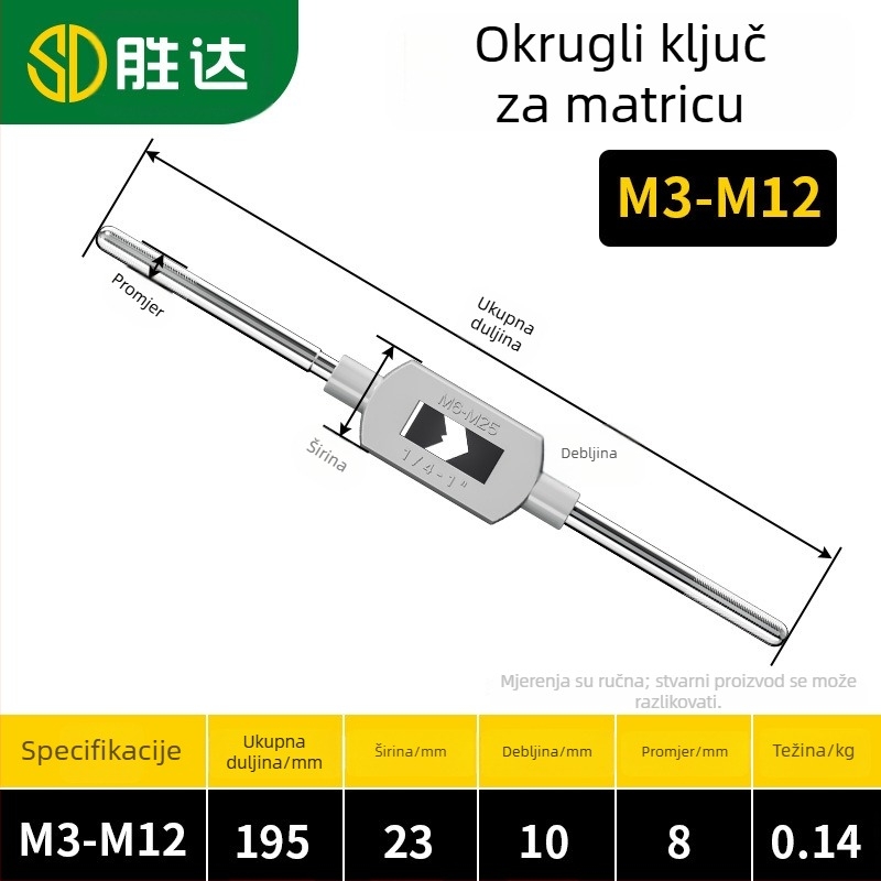 Ručni Tap and Die set – Komplet alata za navoj s prilagodljivim ključem