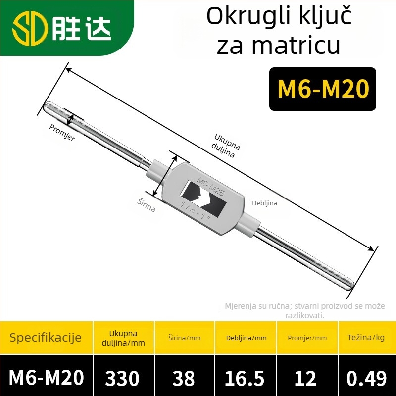 Ručni Tap and Die set – Komplet alata za navoj s prilagodljivim ključem