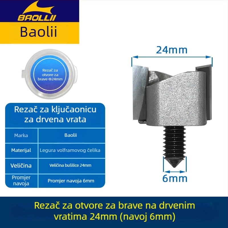 Treasure Blade Sharp Mortise nož za drvena vrata – glodalica za drvo za otvor ključne rupe