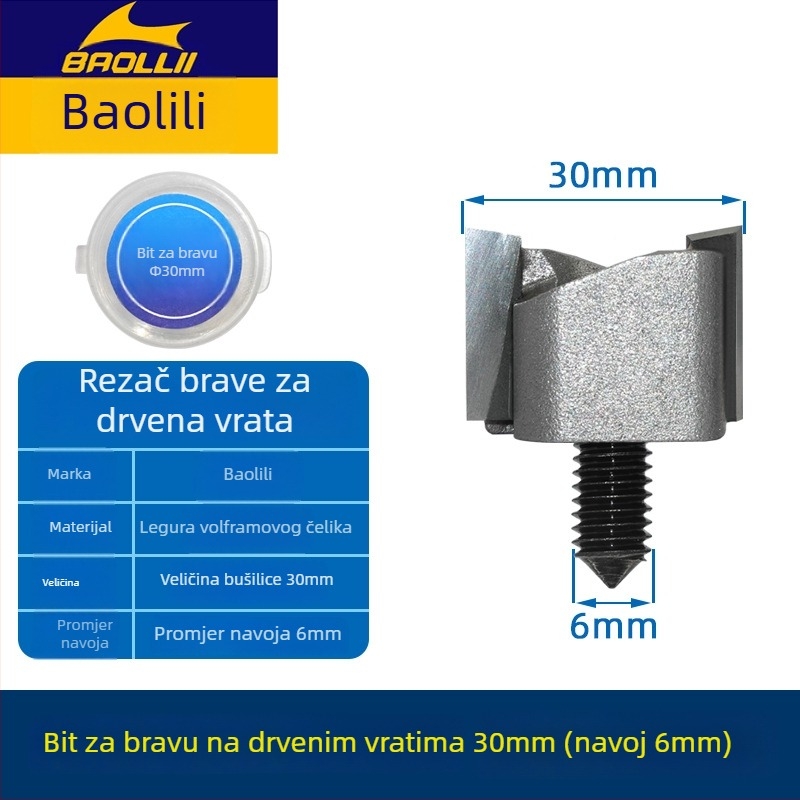 Treasure Blade Sharp Mortise nož za drvena vrata – glodalica za drvo za otvor ključne rupe