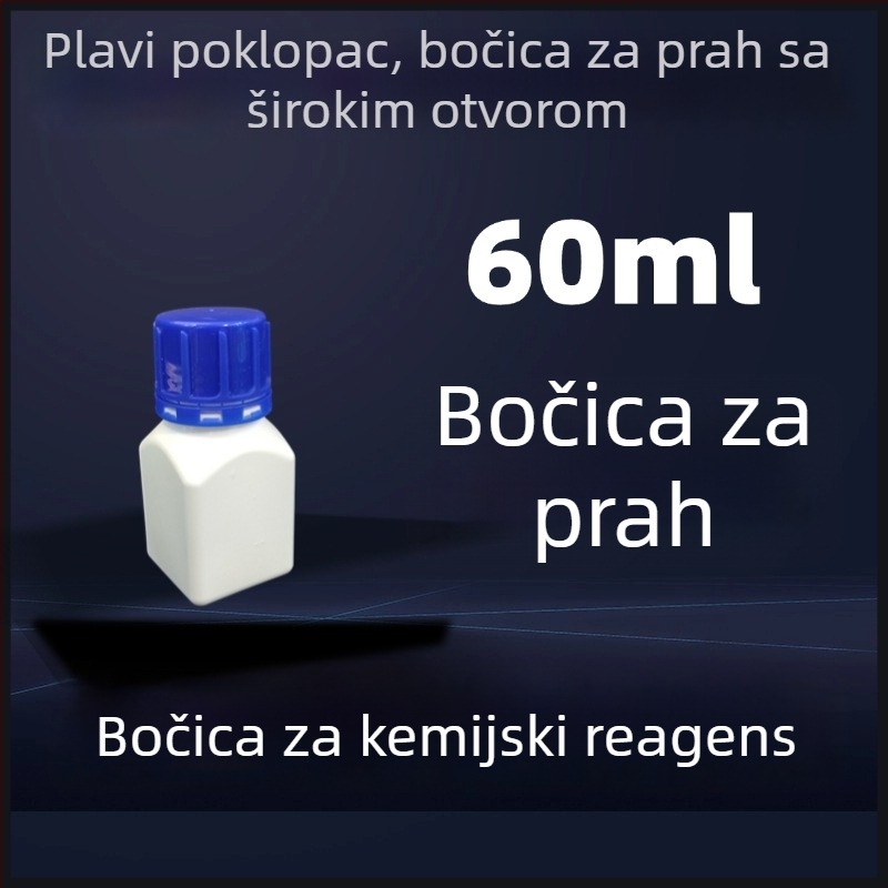 Kvadratna boca za reagense sa širokim otvorom, bijela HDPE laboratorijska plastična boca