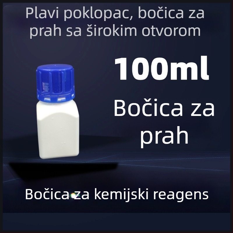 Kvadratna boca za reagense sa širokim otvorom, bijela HDPE laboratorijska plastična boca