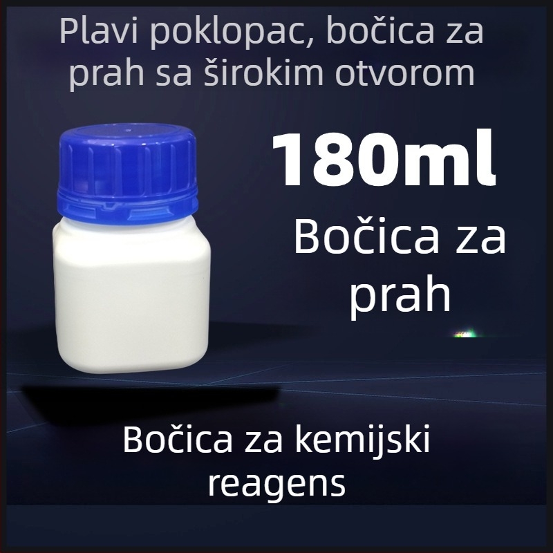 Kvadratna boca za reagense sa širokim otvorom, bijela HDPE laboratorijska plastična boca