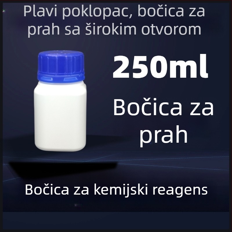 Kvadratna boca za reagense sa širokim otvorom, bijela HDPE laboratorijska plastična boca