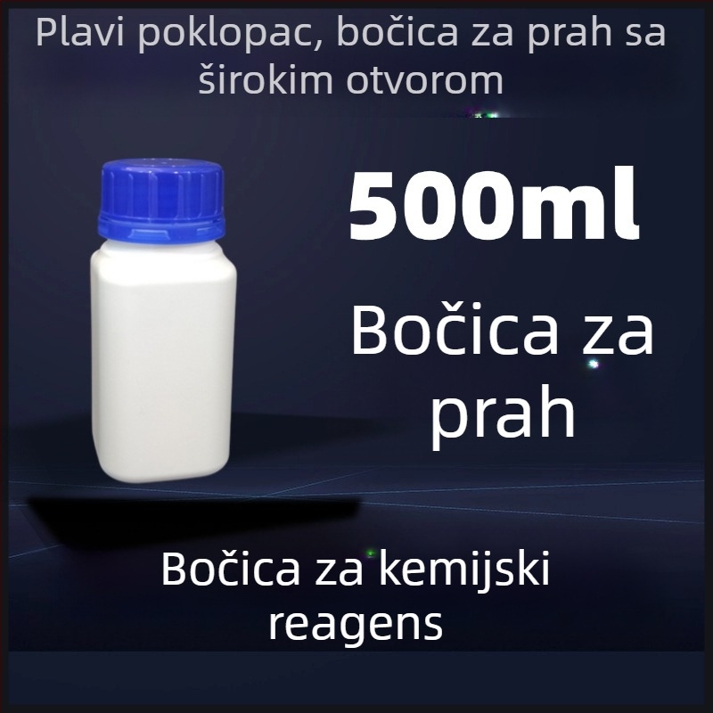 Kvadratna boca za reagense sa širokim otvorom, bijela HDPE laboratorijska plastična boca