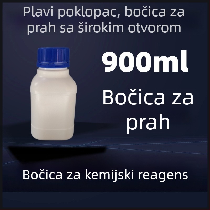 Kvadratna boca za reagense sa širokim otvorom, bijela HDPE laboratorijska plastična boca