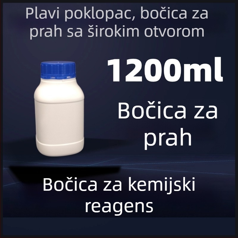 Kvadratna boca za reagense sa širokim otvorom, bijela HDPE laboratorijska plastična boca