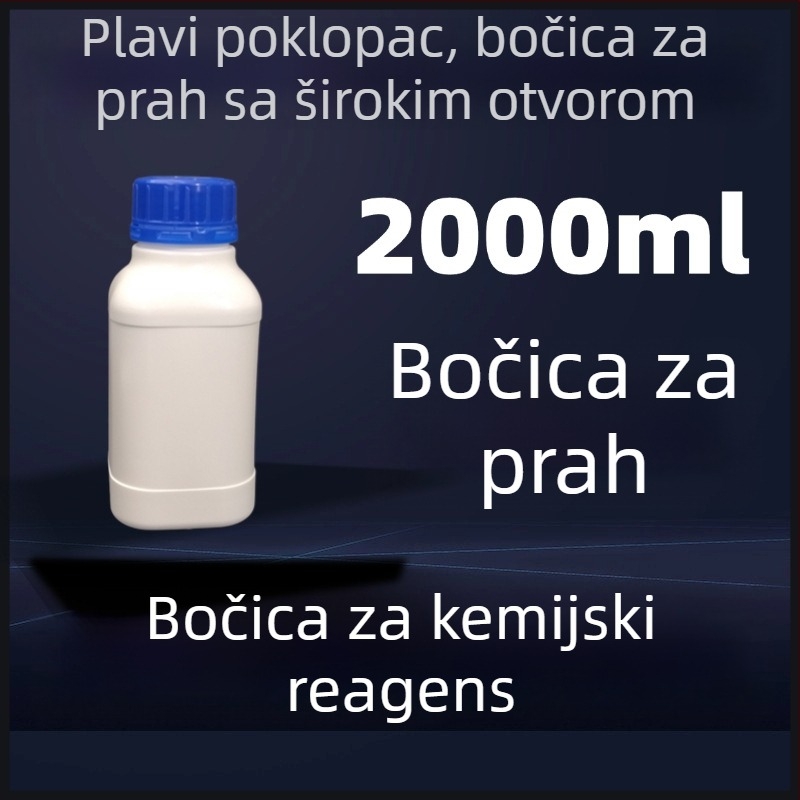 Kvadratna boca za reagense sa širokim otvorom, bijela HDPE laboratorijska plastična boca