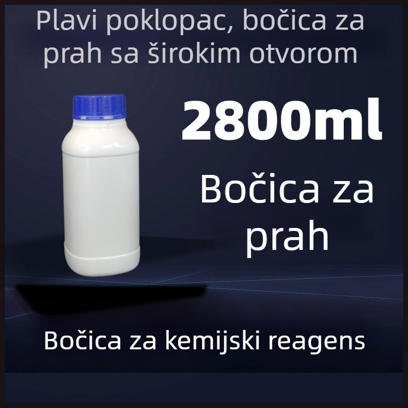 Kvadratna boca za reagense sa širokim otvorom, bijela HDPE laboratorijska plastična boca