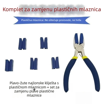 Set kliješta za izradu nakita: kliješta s ravnim vrhom, nylonom/plastičnom glavom, višefunkcionalni DIY alati za popravak