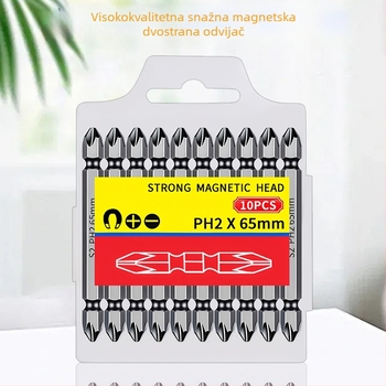 S2 magnetski set bitova za odvijač, za električne odvijače, izuzetno tvrde, produženi dvostruko završni Phillips i ravni bitovi