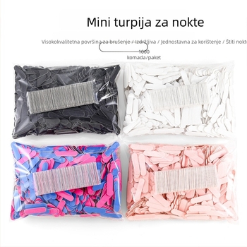Mini drveni dvostrani pilnik za nokte, za oblikovanje i poliranje