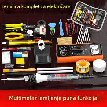 Set multimetra s digitalnim zaslonom i lemilicom s podešavanjem temperaturom za kućnu elektroniku, alatni set s kutijom