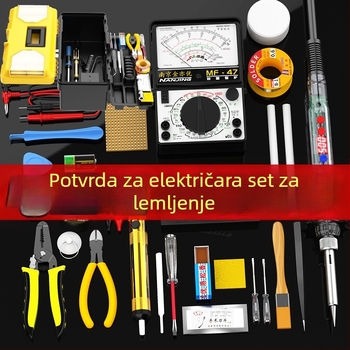 Set multimetra s digitalnim zaslonom i lemilicom s podešavanjem temperaturom za kućnu elektroniku, alatni set s kutijom