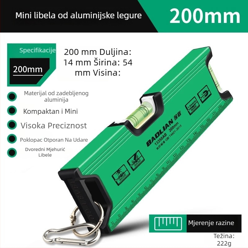 Baolian mini magnetski niveler visoke preciznosti, aluminijski legura, višefunkcionalan