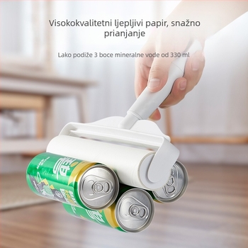 10 cm ljepive papirne role s zamjenjivim jezgrom – nagnuti valjak za prašinu i dlake