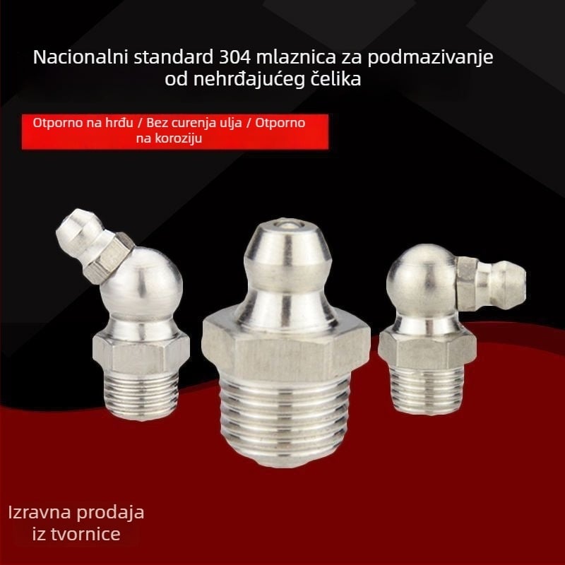 Metalni nastavak za pištolj za podmazivanje, pravokutni nastavak za iskopač, ručni nastavak za podmazivanje M6/M8/M10, komplet dodataka