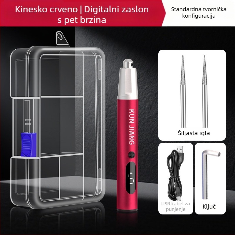 Električna gravirajuća olovka s digitalnim zaslonom, punjiva, za graviranje jaja, drva, kamena, žada i metala.