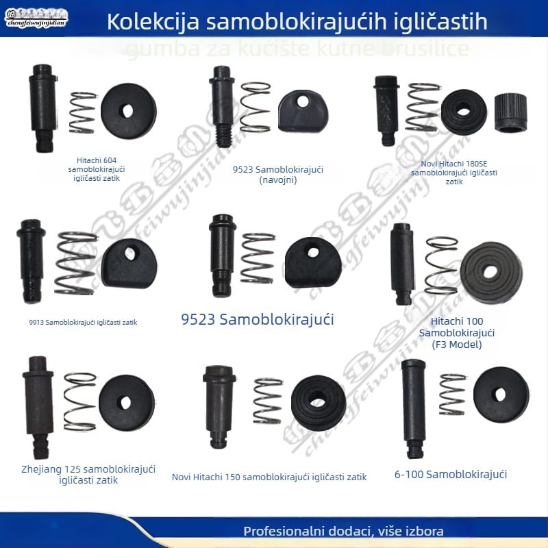 Set samozaključavajućih pinova i tipki za kućište glave kutne brusilice, kompatibilno s modelima 6-100 i 9523