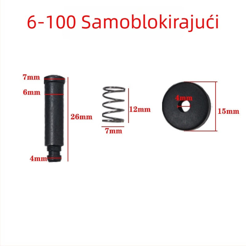 Set samozaključavajućih pinova i tipki za kućište glave kutne brusilice, kompatibilno s modelima 6-100 i 9523