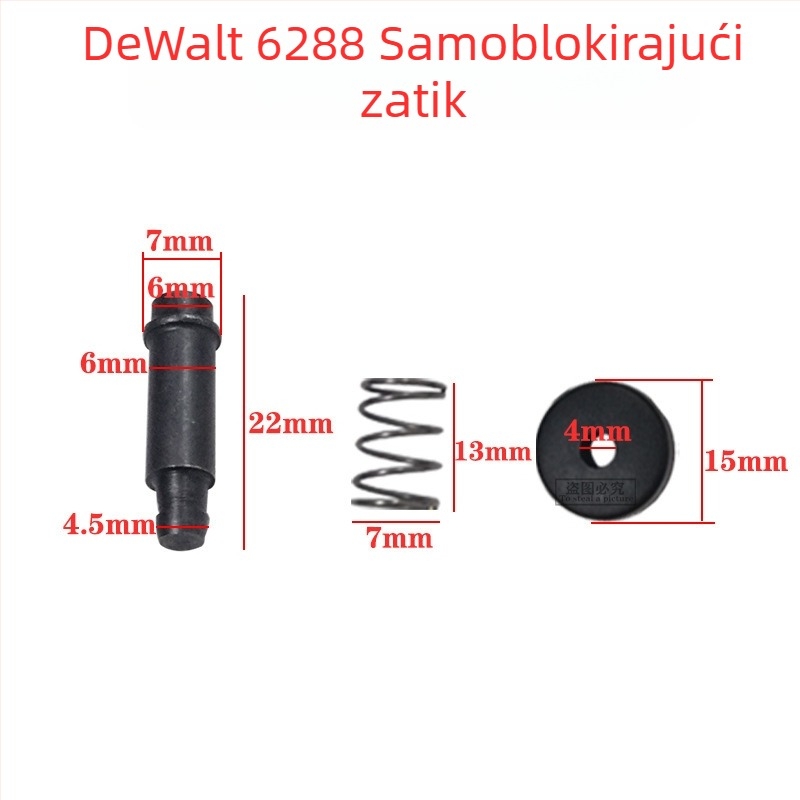 Set samozaključavajućih pinova i tipki za kućište glave kutne brusilice, kompatibilno s modelima 6-100 i 9523