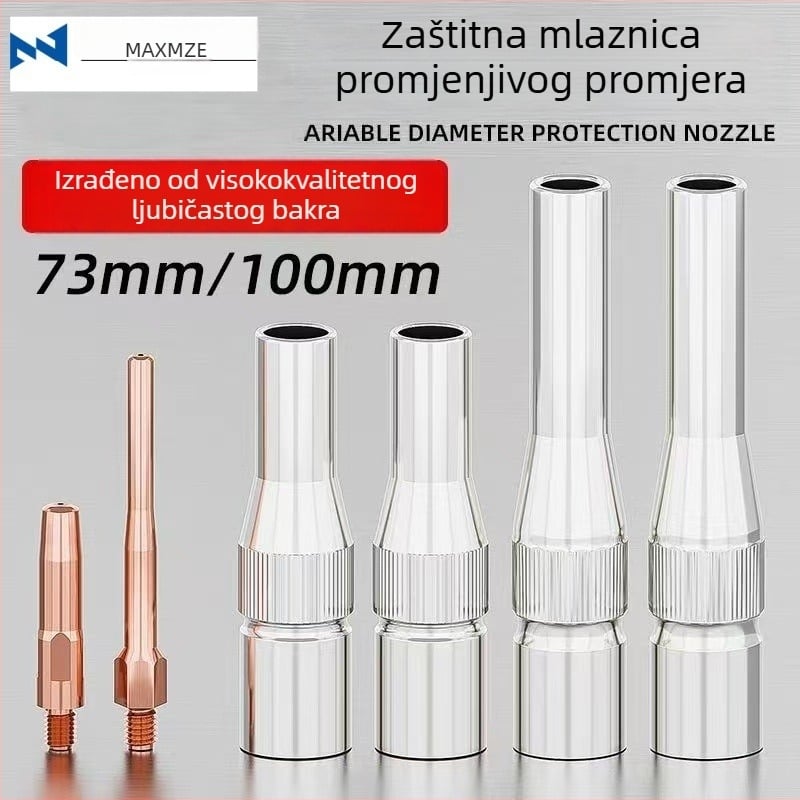 Smanjujuća mlaznica za MIG pištolj, 350A, 70 mm konusna, produžena vodljiva mlaznica
